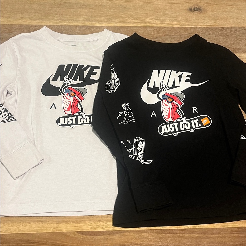 Nike Kids Long Sleeve Tees - Black and White